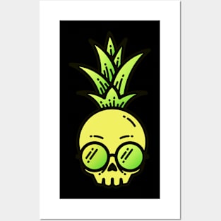 skull head pineapple Posters and Art